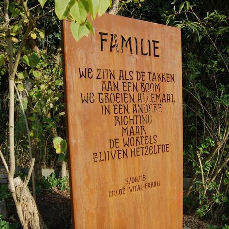 Poème de jardin en acier corten