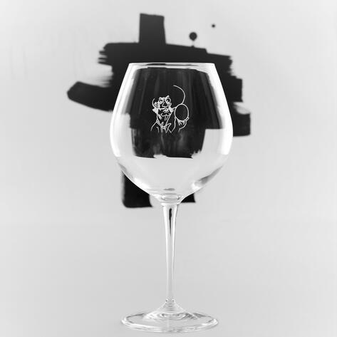 graveren wijnglas met tekening